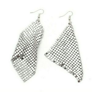 Elegant Silver Mesh Earrings